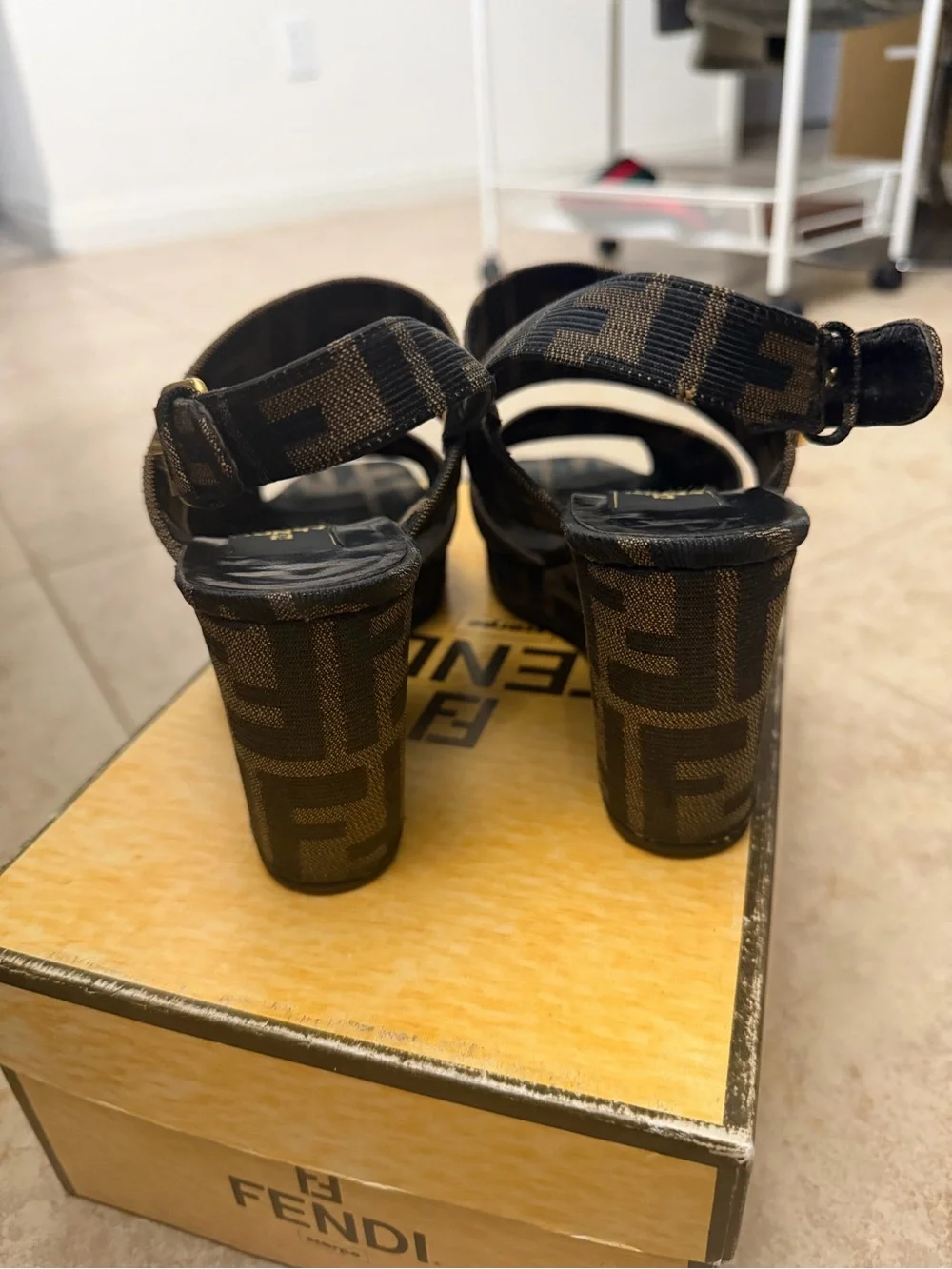 Fendi Zucca Wedge Heels Size 6.5